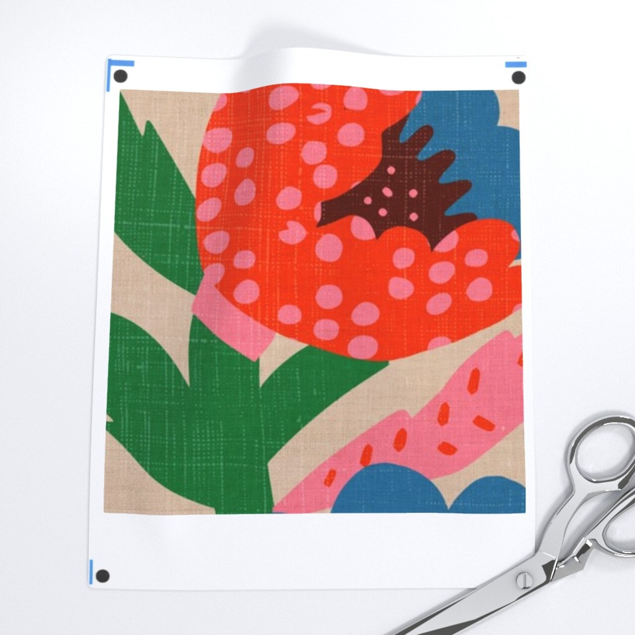 Bohemian Bold Folk Art Abstract Floral Dots Botanical Leaves Abstract Floral Boho Large Scale Peony Scandi Custom Printed Fabric by Spoonflower Various Fabrics by the Yard or Fat Quarter